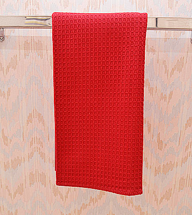 Waffle Weaves Cotton Kitchen Towel 20"x28". Red Color
